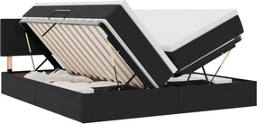 vidaXL Pat cu storage cu saltea cu headboard Negru 100 x 200 cm
