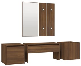 3120202 vidaXL Set de mobilier pentru hol, stejar maro, lemn prelucrat