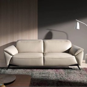 Canapea 3 locuri eleganta, design italian Cowhide leather taupe grey