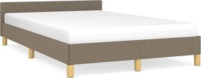 vidaXL Cadru de pat fără saltea, gri taupe, 120x200 cm, textil