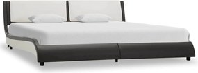 vidaXL Cadru de pat Gri și alb 160 x 200 cm Piele artificiala