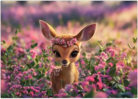 Tablou pe sticlă - Căprioară Drăgălașă (70x50 cm)