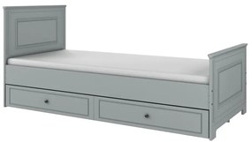 Pat copii Ines gri cu sertar 90x200 cm