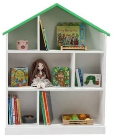 Casuta biblioteca BookHouse, Material Lemn Masiv - White & Green