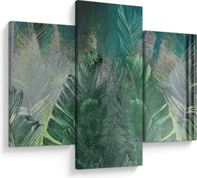 Tablou - Textura de beton cu frunze (90x60 cm)