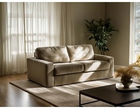 Canapea roz prăfuit extensibilă cu tapițerie din catifea reiată 195 cm Nona – Makamii