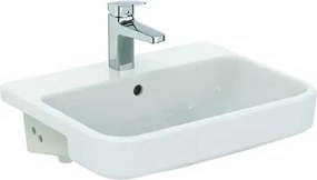 Lavoar semiincastrat Ideal Standard i.life B alb lucios 55 cm cu orificiu baterie si preaplin