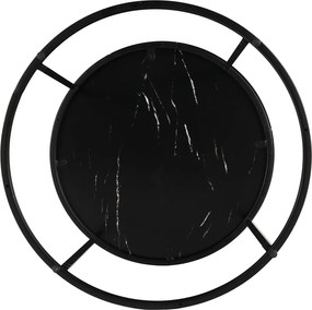 Măsuţă de cafea, marmură neagră / metal negru, GAGIN