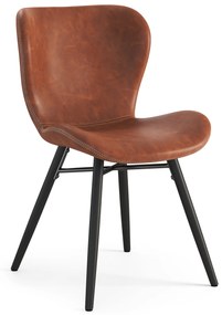 ALTEA Piele ecologică Retro Brandy/picioare negre - SCAUN MODERN PENTRU LIVING/SUFRAGERIE/BUCĂTĂRIE/BIROU