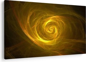 Tabloul cu spirala abstractă în galben (90x60 cm)