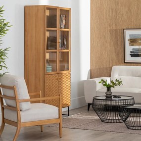 Vitrină în culoare naturală cu aspect de lemn de frasin 84,5x198 cm – Ixia