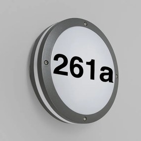 Lampă de perete exterioară antracit cu număr de casă IP54 - Glow
