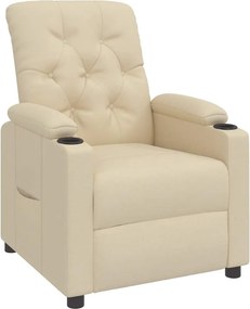 vidaXL Fotoliu rabatabil, crem, material textil