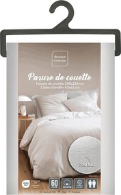 Lenjerie de pat albă din bumbac pentru pat dublu/extinsă cu 3 piese 240x220 cm Meline – douceur d'intérieur