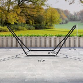 Outsunny Suport Reglabil pentru Hamac din Oțel cu Lanțuri și Cârlige în Formă de S, pentru Hamace de 2,75-4 m, 278 cm, Negru | Aosom Romania