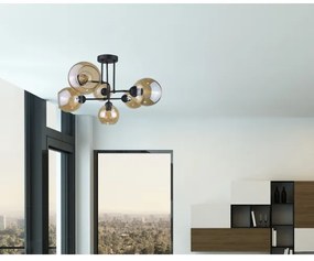 Lustră aplicată MONDE BLACK 6xE27/60W/230V