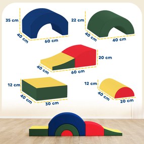 AIYAPLAY Modul motricitate bebeluși 6PCS parcurs motricitate din spumă EVA pentru copii preșcolari, multicolor | Aosom Romania