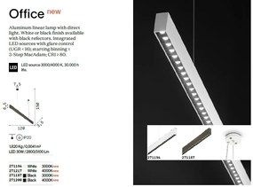 Lustra LED suspendata liniara OFFICE SP 3000K BK