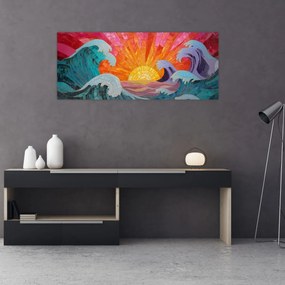 Tablou - Mozaic de valuri (120x50 cm)
