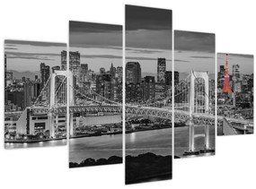 Tablou - Oraș mare cu un turn roșu (150x105 cm)