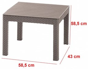Set de mobilier de grădină Emma din ratan cu canapea cu 3 locuri și masă Chicago în culoarea cappuccino