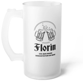Halba de Bere Personalizata cu Mesaj, 500 ml, transparenta, mata