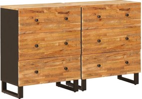 vidaXL Bufet 2 pcs Maro 60 x 33 x 75 cm Lemn de mango solid