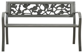 312038 vidaXL Bancă de grădină, gri, 125 cm, oțel
