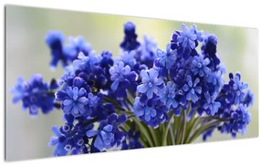 Tablou buchet cu flori albastre (120x50 cm)