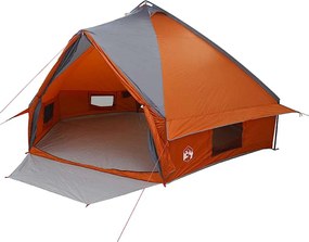 vidaXL Cort Teepee pentru 10 Persoane cu acoperiș Gri și Portocalie