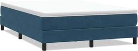 vidaXL Pat cu arcuri fără saltea Albastru închis 140x210 cm catifea