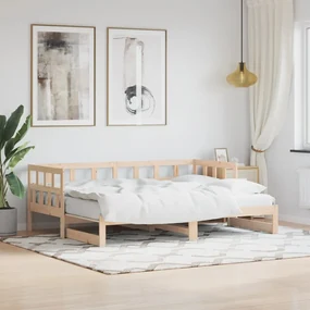 836210 vidaXL Pat de zi cu extensie, 90x190 cm, lemn masiv de pin