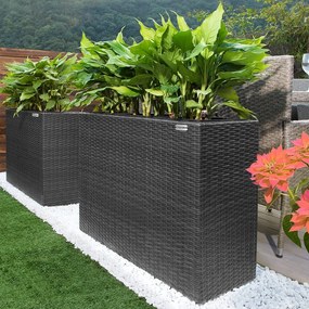 Deuba Ghiveci cu flori - 95 x 27 x 60 cm - negru