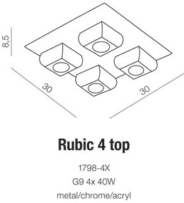 Plafoniera moderna Rubic 4 top
