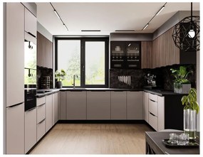 Dulap de bucătărie pentru alimente Monzesa 60 DK 210 2F (nuc okapi + negru . 1096968