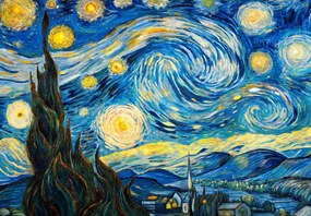 Fototapet – Noapte înstelată în stil Van Gogh (147x102 cm)