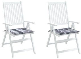 Perne scaun gradina 2 buc. gri model carouri 40x40x3 cm, textil 2, model gri carouri, 40 x 40 x 3 cm