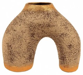 Vaza ceramică YL626 Arkina, bej/auriu