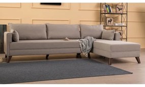 Colțar în L KORFU, crem, pe partea dreaptă