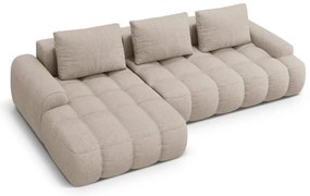 Colțar maro deschis extensibil/cu spațiu de depozitare (cu colț pe partea stângă/cu șezlong) Linz – Cosmopolitan Design