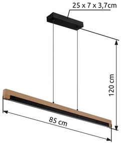 Lustra LED suspendata design natural lemn STARLA