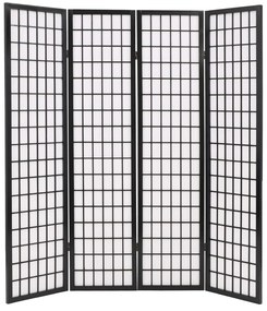 245898 vidaXL Paravan pliabil cu 3 panouri, 120x170 cm, negru, stil japonez