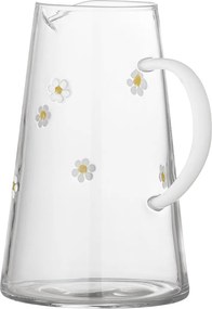 Carafă din sticlă cu motive florale, D12×H19 cm, transparentă, „Buzz"