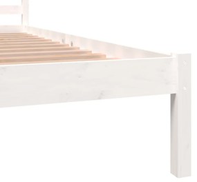 Cadru de pat mic dublu 4FT, alb, 120x190 cm, lemn masiv de pin Alb, 120 x 190 cm