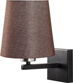Lampa perete 4663, negru/maro, metal/material textil, 18x22x28 cm