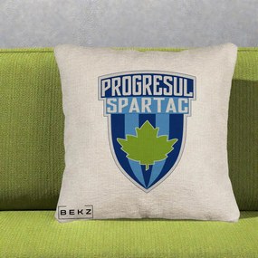 Perna Personalizata Progresul Spartac Fotbal, 40x40 cm, Bej Canapea, Husa Detasabila, Perna Inclusa, BEKZ®