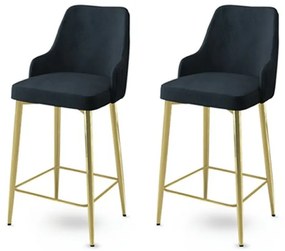 Set de scaune de bar Enox Anthracite and Gold, 2buc.