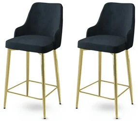 Set de scaune de bar Enox Anthracite and Gold, 2buc.