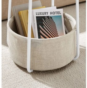 Măsuță laterală NOIRA albă/maro deschis