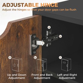 HOMCOM Mobilier de depozitare pentru birou 5 sertare 1 ușă poliță reglabilă, suport imprimantă pe roți, 78x40x66,5 cm, maro | Aosom Romania